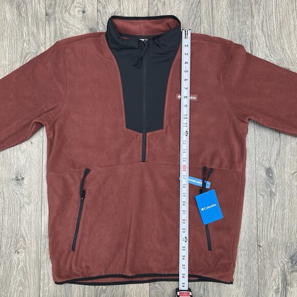 Columbia 1/2 Zip Fleece Jacket Sz Large Mens Maroon Sequoia Grove $60 - Picture 2 of 12